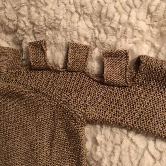 RD style s cut out sleeve sweater beige - Picture 3 of 6